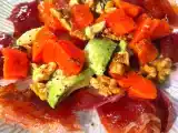 Rezept Avocado-papaya-salat mit krossem serranoschinken