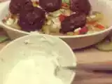 Rezept Kartoffel-gemüse-pfanne mit frikadellen und quarkdip