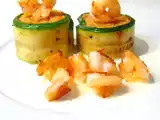 Rezept Couscous im zucchiniröllchen mit garnelen und ziegenkäseschaum