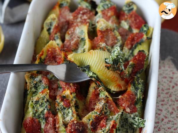 Conchiglioni, gefüllt mit Ricotta und Spinat: ein unwiderstehliches vegetarisches Gericht aus dem Ofen - Zubereitung Schritt 10